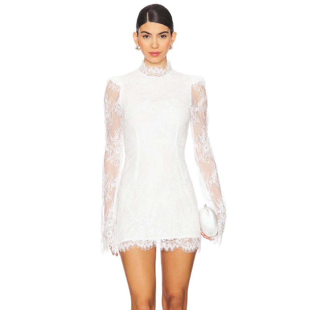 Stone Cold Fox White Lace Mini Dress